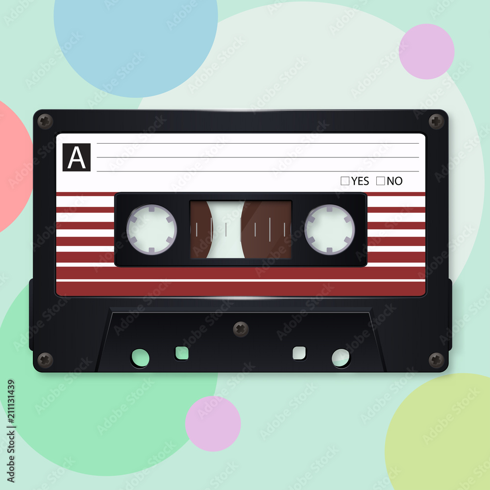 Naklejka premium Audio cassette. Vector illustration
