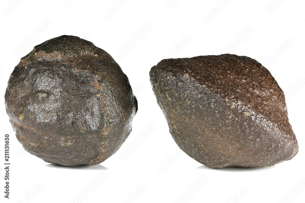 male and female Moqui marbles from Navajo Sandstone of southeast Utah, USA isolated on white background male and female Moqui marbles from Navajo Sandstone of southeast Utah, USA isolated on white background