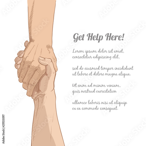 Helping hand vector