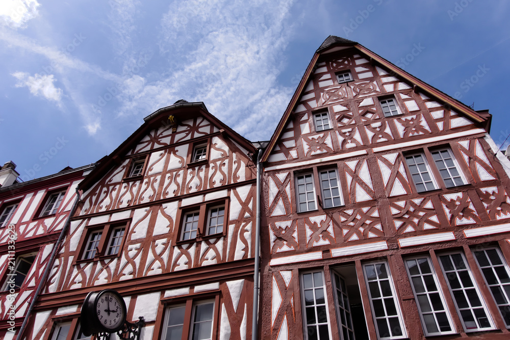 Half-timbered houses in Trier, Germany.