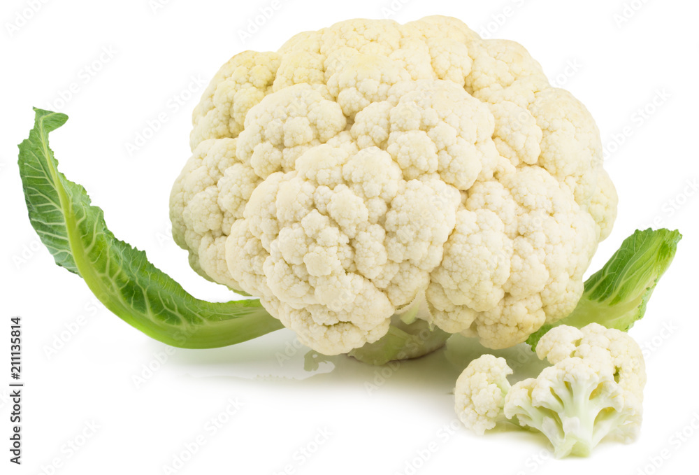 Fresh cauliflower isolated on white background with clipping path Fresh cauliflower isolated on white background with clipping path