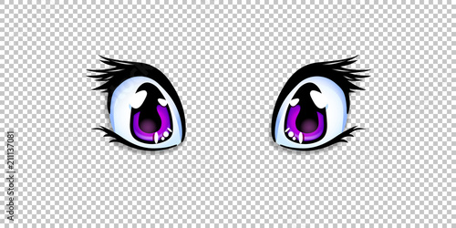 manga, anime pink eyes for creation cartoon kawaii character