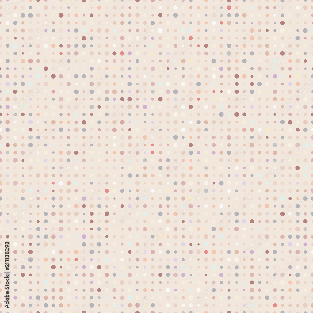 Seamless polka dot pattern. Beige vector background