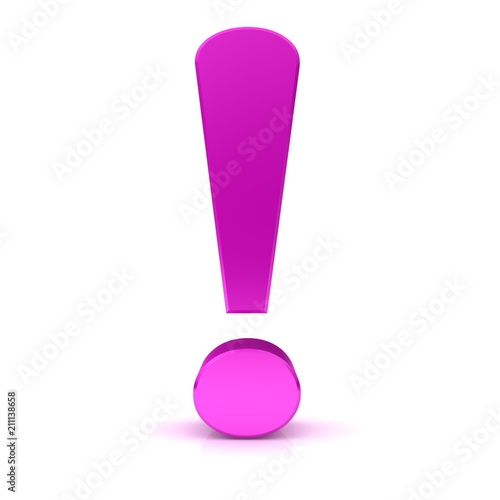 exclamation mark point 3d pink