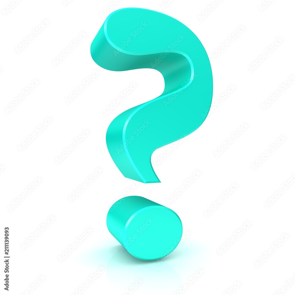 Fototapeta premium question mark 3d turquoise interrogation