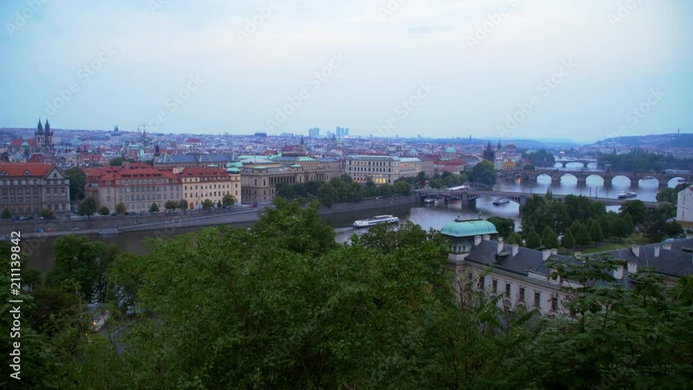 Prague evening views of the city. Prague evening views of the city.