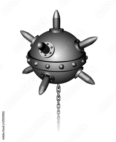 Naval mine vector illustration