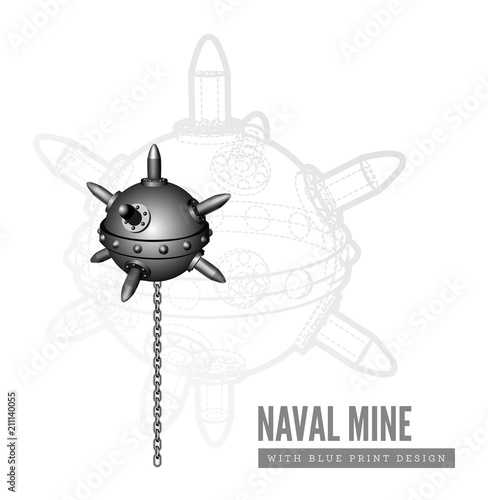 Naval mine vector illustration