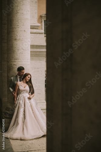 Wedding couple in Vatican, Rome, Italy