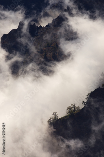 Clouds in Caldera de Taburiente, La Palma´s Island, Canary Islands, Spain