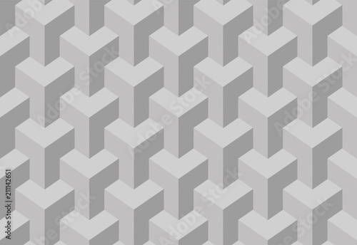 Trihedral tessellation seamless pattern. Vector illustration
