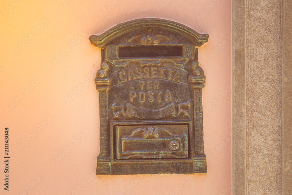 Letterbox / mailbox / postbox in Italy, metallic and classic vintage handmade