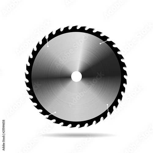 Circular saw blade on white background