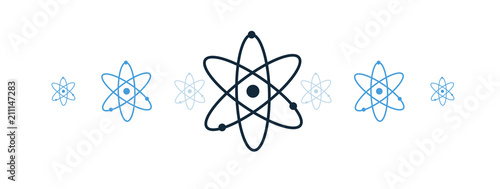 atomo, particelle, fisica, simbolo, icona