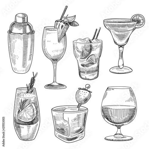 Alcoholic cocktails sketch