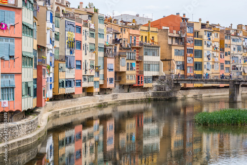 View of the river Onyar in Girona, Spain © allai