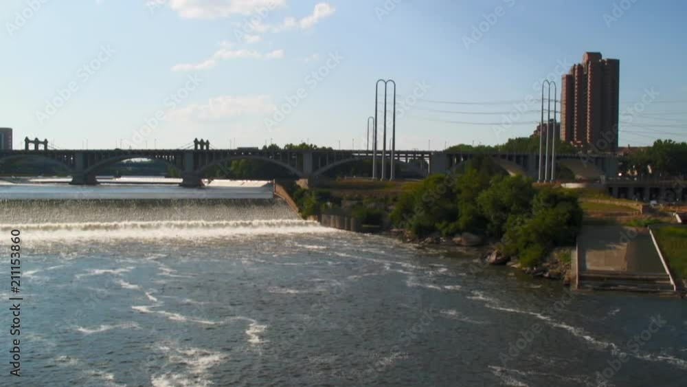 Wide/Pan: Mississippi in Minneapolis, MN Wide/Pan: Mississippi in Minneapolis, MN