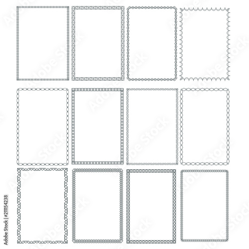 Decorative frames and borders rectangle proportions set