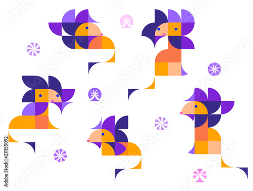 Fototapeta Naklejka Na Ścianę i Meble -  Nursery Childish Seamless Pattern Background with Lions. Decorativ Style Trendy Textile, Wallpaper, Wrapping Paper, Kids Apparel Design. Vector illustration.