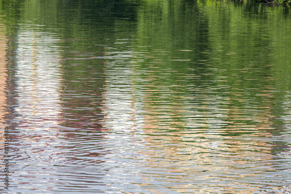 Reflection of a brick building on the lake as an abstract background Reflection of a brick building on the lake as an abstract background