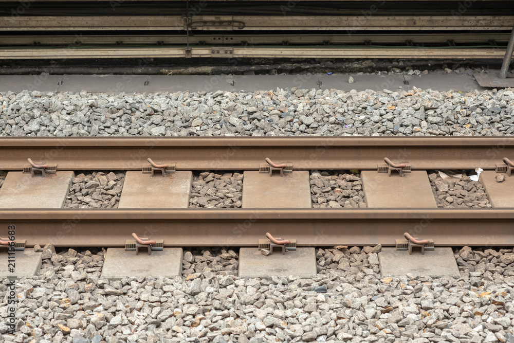 Close up of railroad track