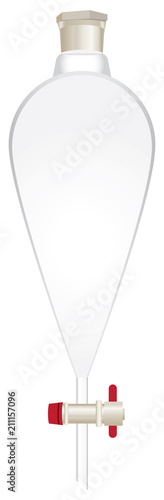 Glass conical separatory funnel