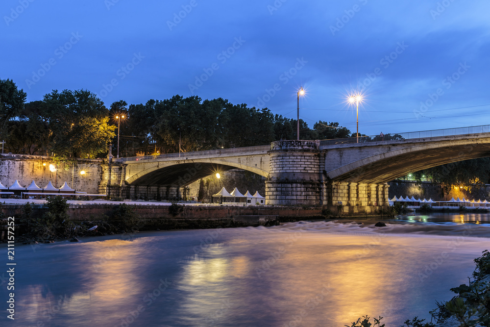 Tiber river in Rome, Italy