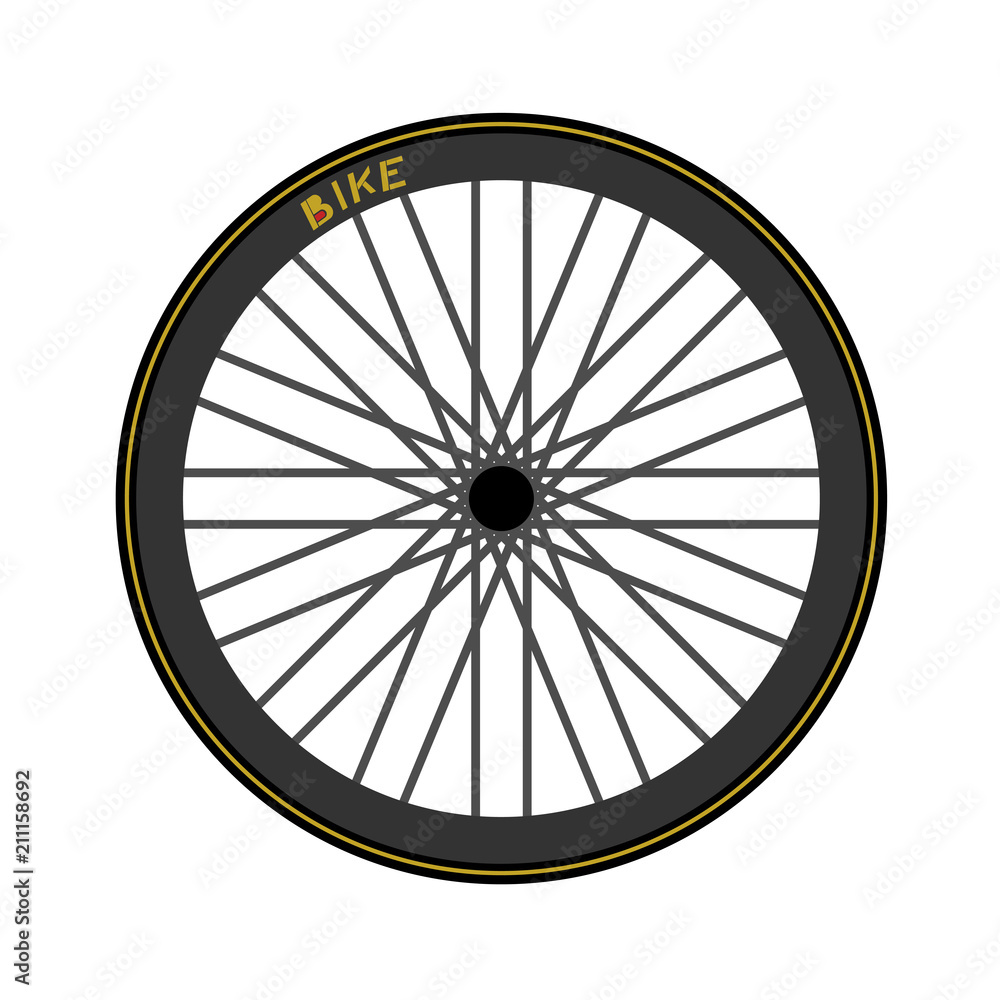 Road bike wheel illustration