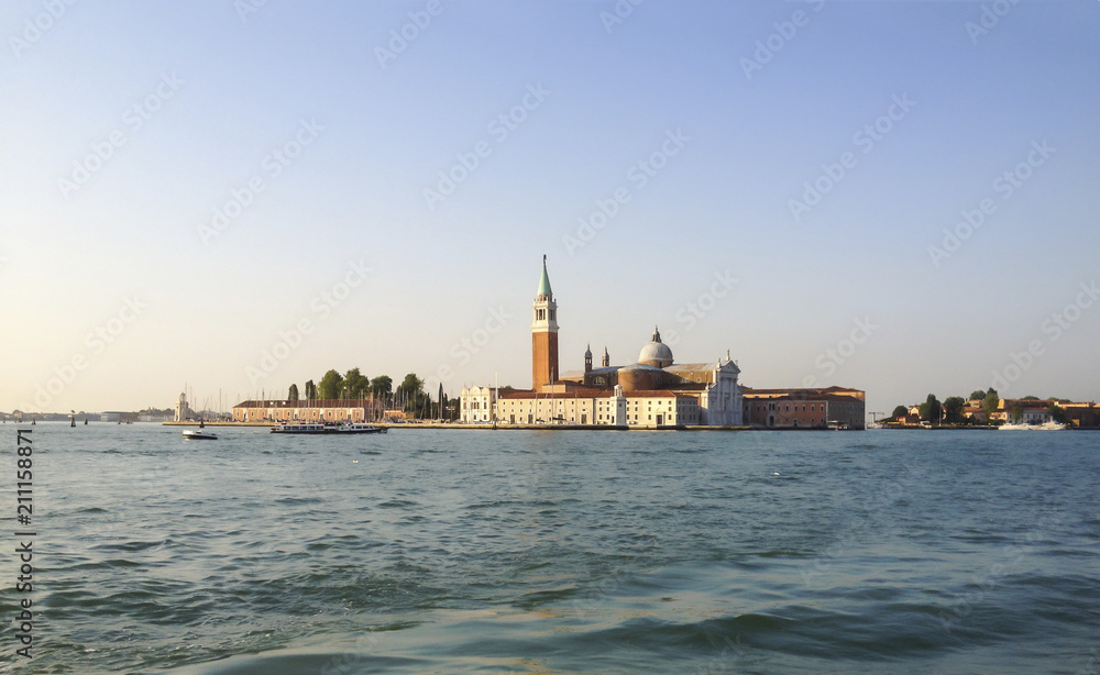 View of Grand Canal towards San Giorgio Maggiore, Venice, Italy.