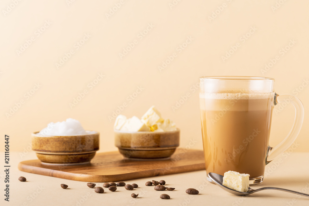Bulletproof coffee, blended with organic butter and MCT coconut oil. Bulletproof coffee, blended with organic butter and MCT coconut oil.