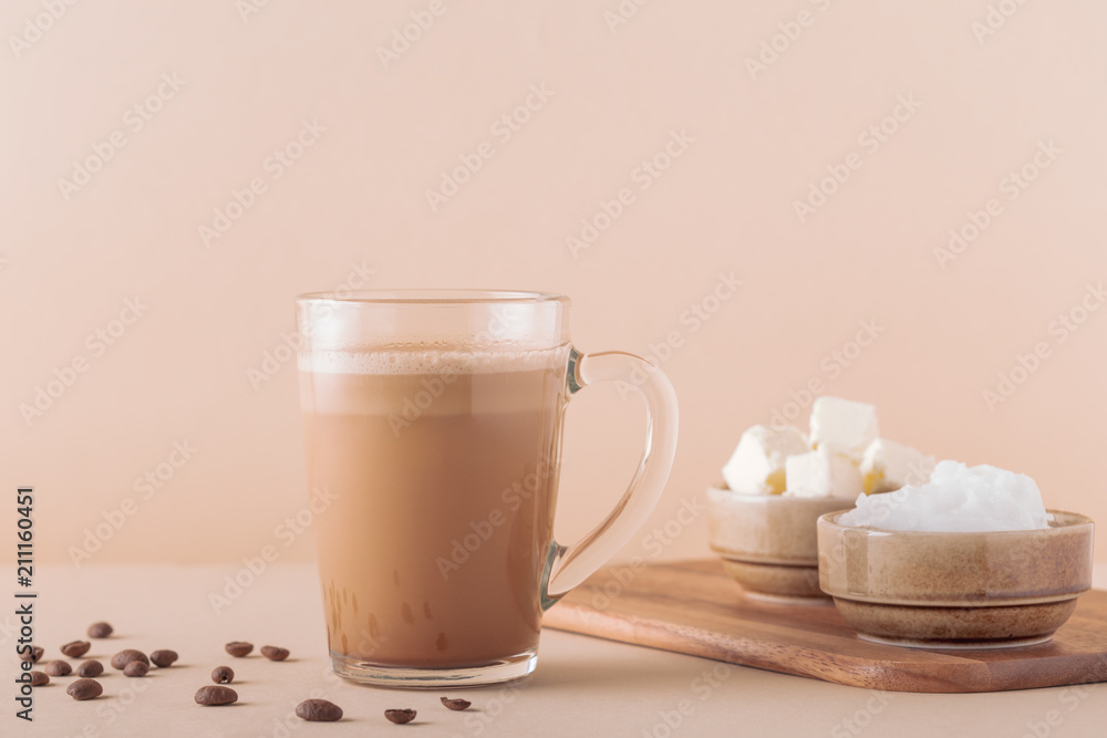 Bulletproof coffee, blended with organic butter and MCT coconut oil. Bulletproof coffee, blended with organic butter and MCT coconut oil.