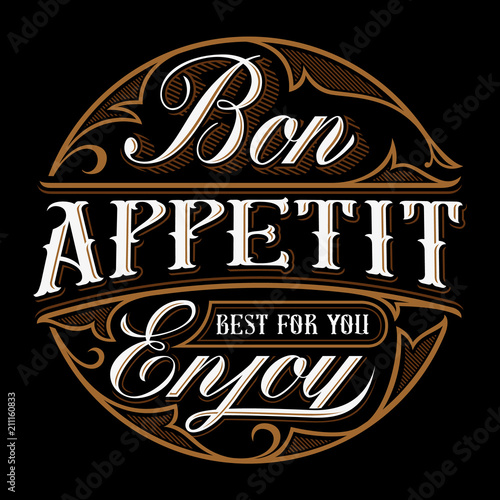 Bon appetite lettering design.