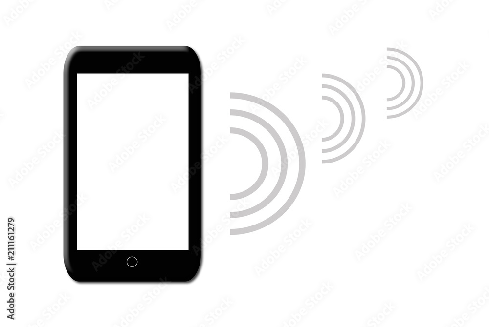 Smartphone, teléfono, móvil, fondo blanco para escribir texto, ondas, fondo.  Stock Illustration | Adobe Stock