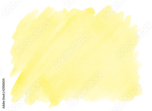 Yellow watercolor background with a pronounced texture of paper for decorating design products and printing.