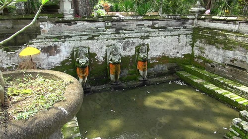 Panning: Buddhas In The Goa Gajah Temple In Bali photo