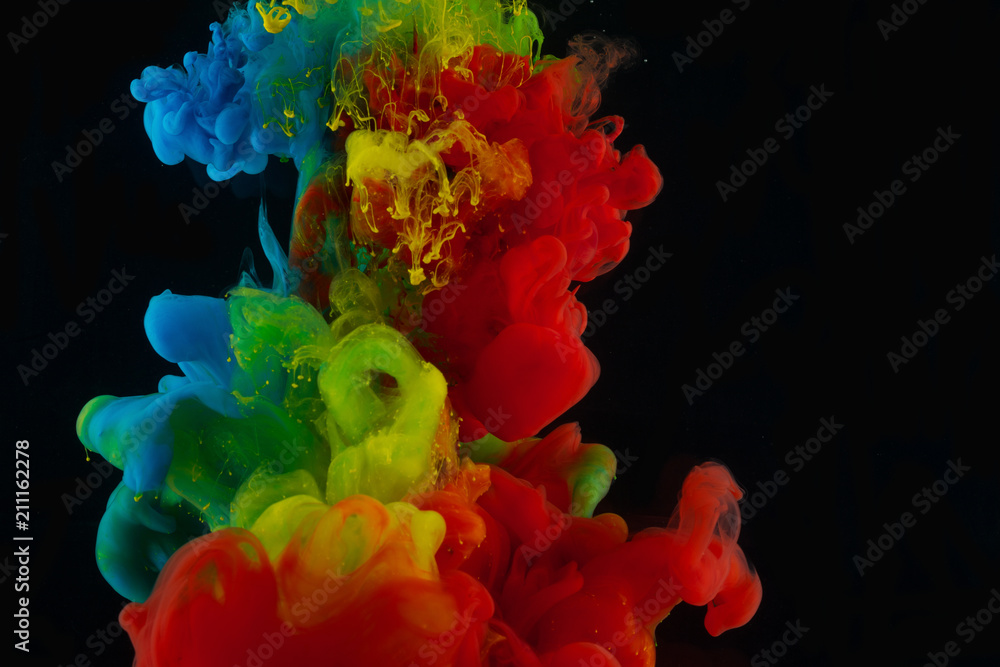 Obraz premium Color abstraction on a black background