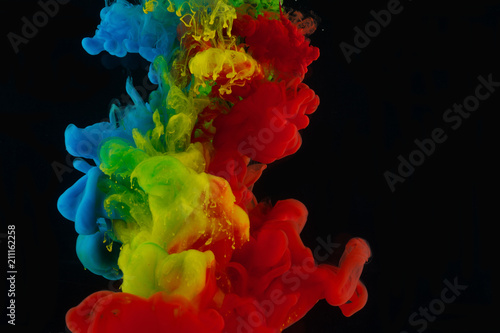 Color abstraction on a black background