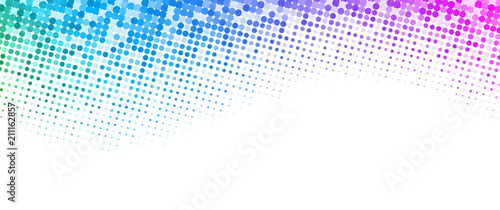 White background with colorful dotted halftone pattern. photo