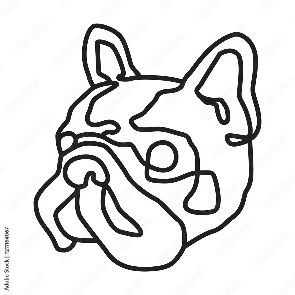 Dog vector french bulldog logo icon face head graphic line illustration Dog vector french bulldog logo icon face head graphic line illustration