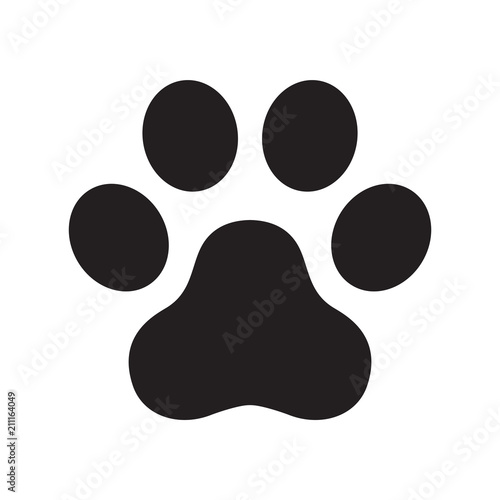 Dog paw vector footprint logo icon symbol graphic illustration cat french bulldog cartoon
