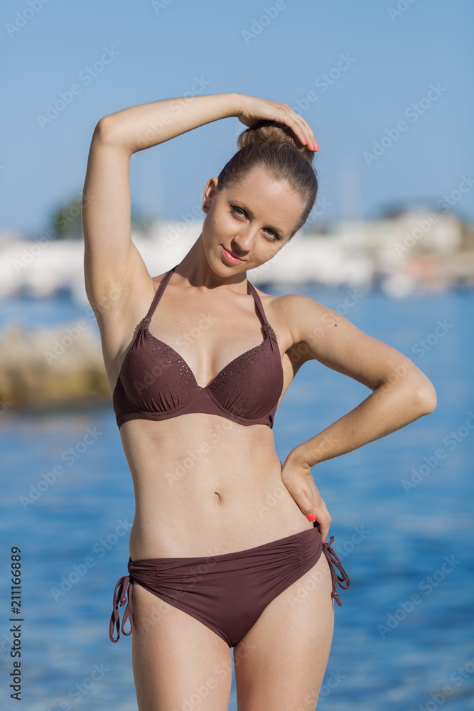 Portrait of attractive girl on beach