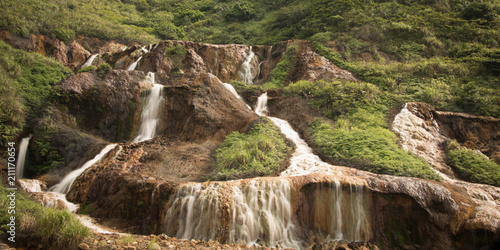urban golden waterfall