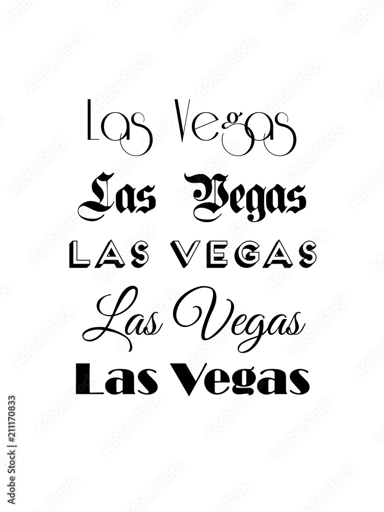 Las Vegas City Text Isolated On White For Calligraphy Lettering Vector Print Template Las Vegas City Text Isolated On White For Calligraphy Lettering Vector Print Template