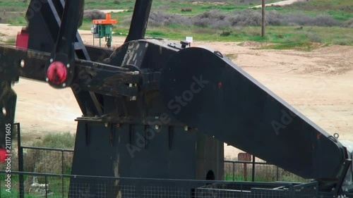 Close-Up View, Oil Pump Jack Machine