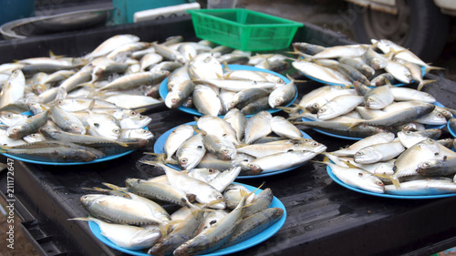 PULAU LANGKAWI, MALAYSIA - APR 4th 2015: Fresh fish on the street food and night market on Langkawi island