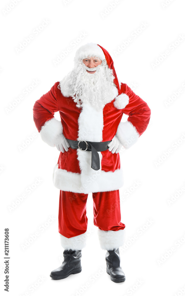 Authentic Santa Claus on white background Authentic Santa Claus on white background