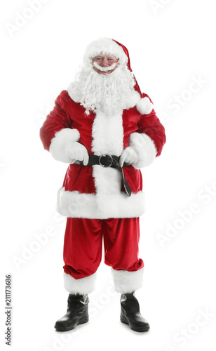 Authentic Santa Claus on white background
