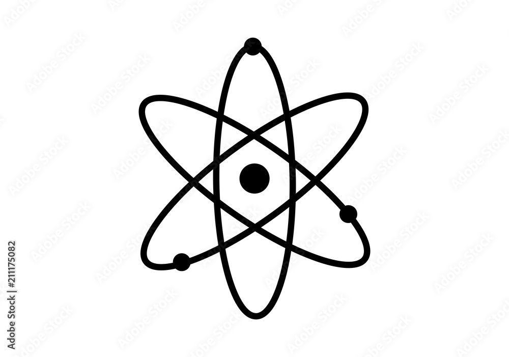 atomo, particelle, fisica, simbolo, icona atomo, particelle, fisica, simbolo, icona