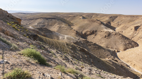 nahal kidod is a typical wadi or dry stream bed in the south judaean desert in the negev near Arad, Israel photo