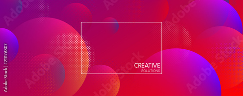 Red creative solutions background with bubbles pattern.